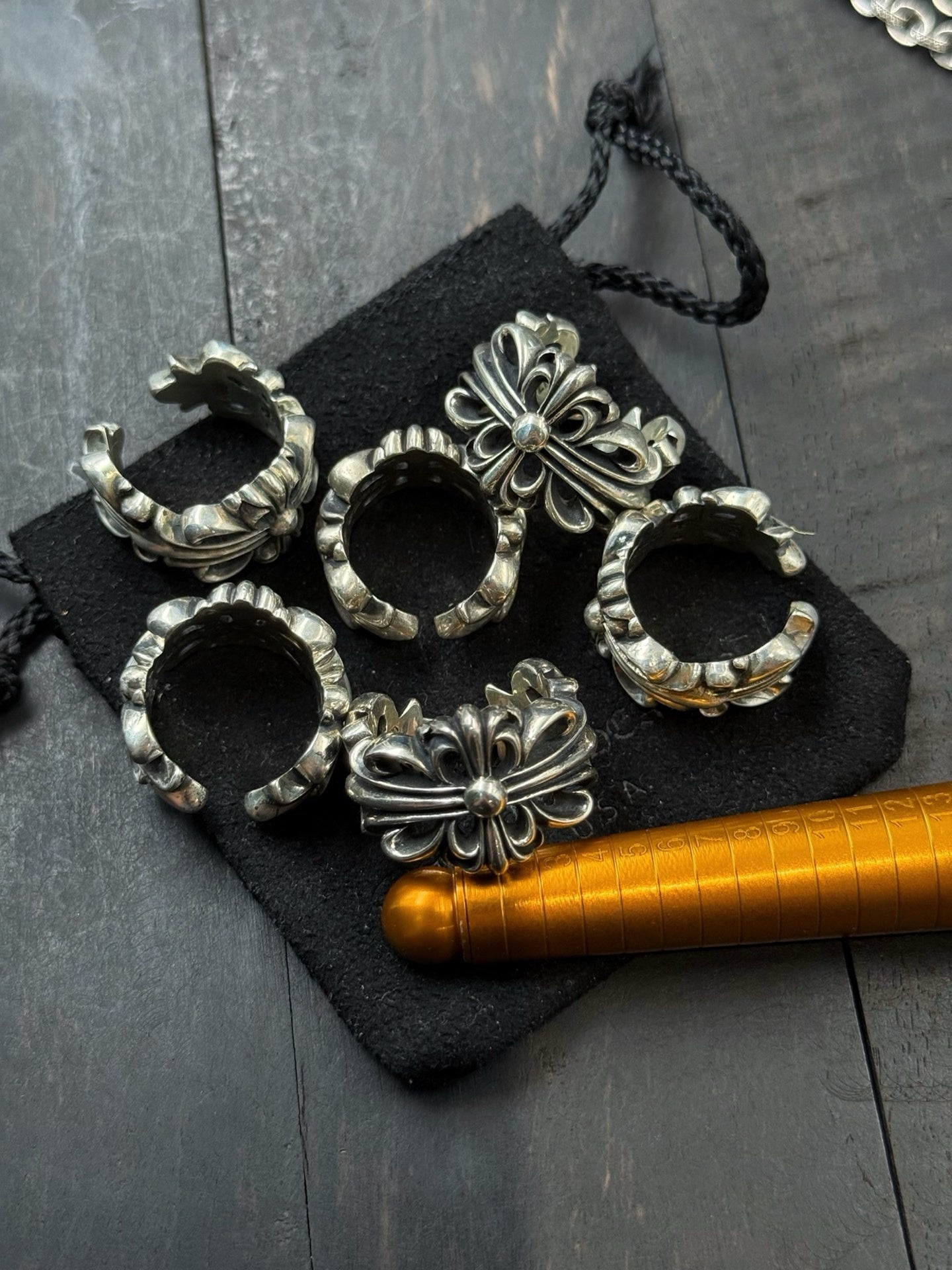 Chrome Hearts Double Floral Cross Ring