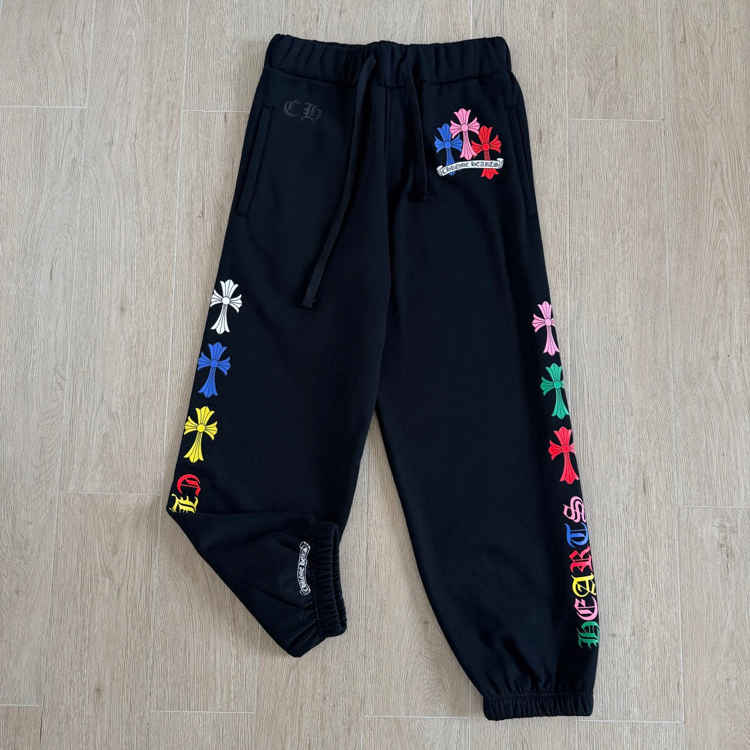 Chrome Hearts Multicolor Cross Sweatpants – Black