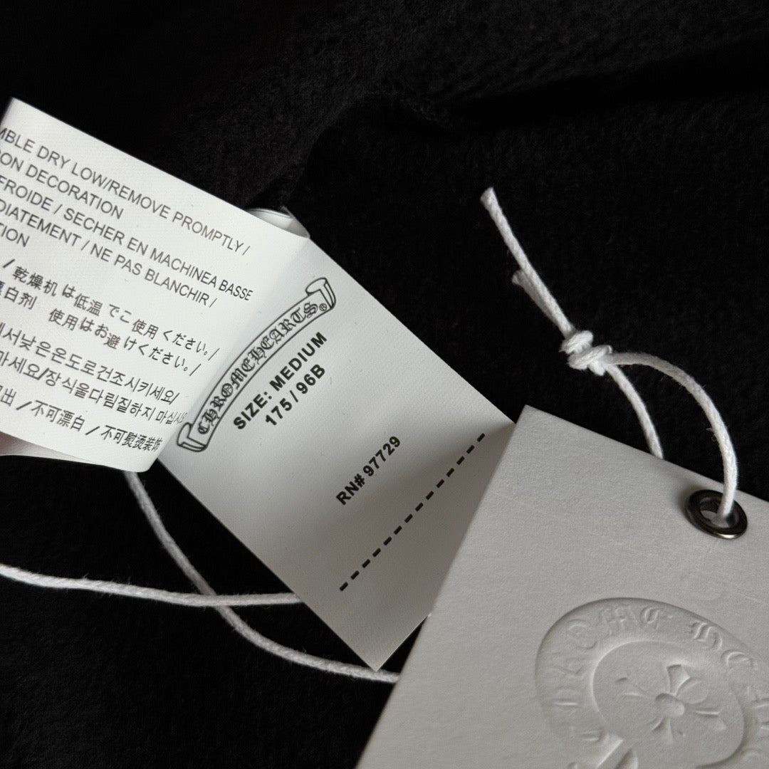 Chrome Hearts Horseshoe Floral Cross-Sleeve Zip-Up Hoodie – Black/White