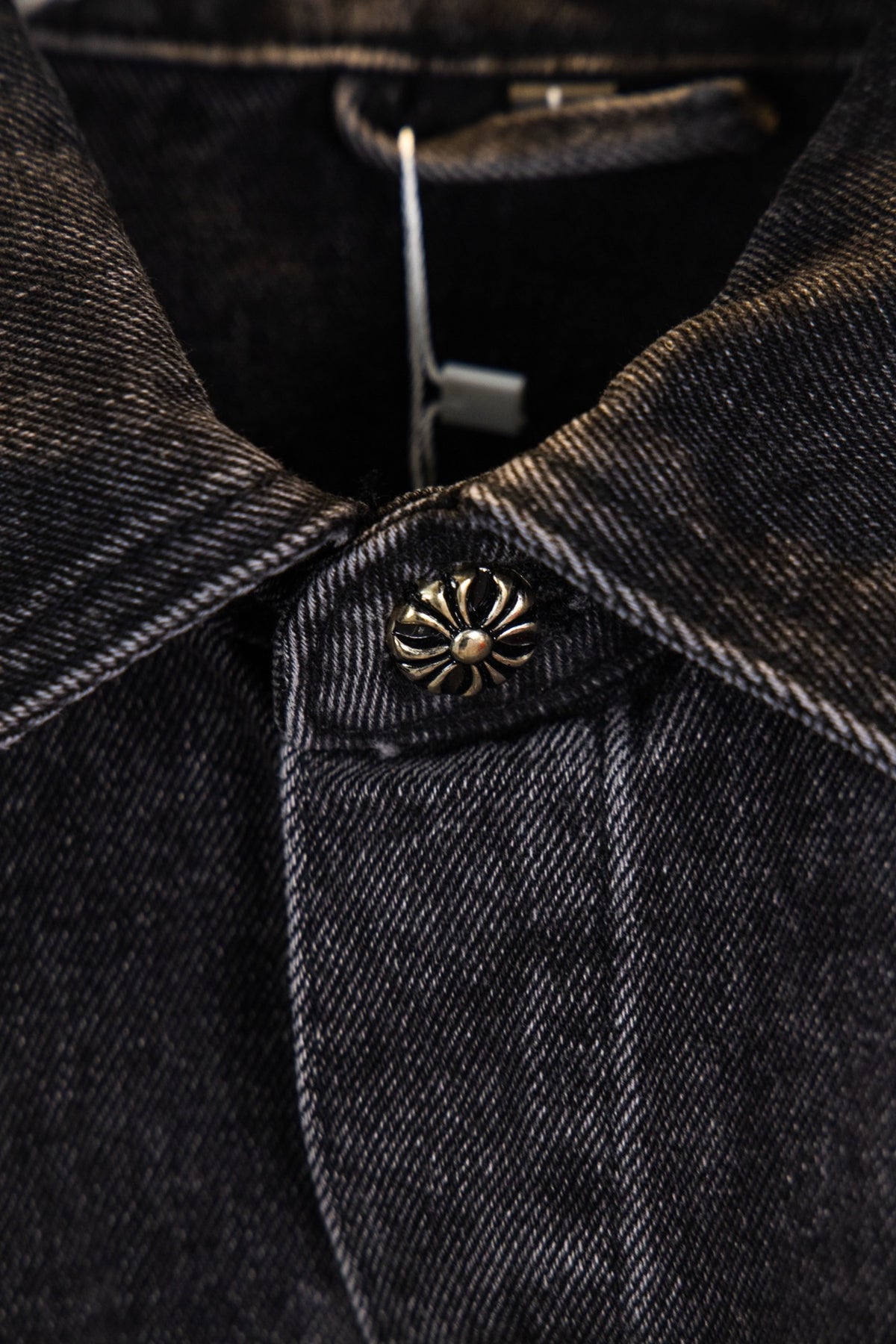 Chrome Hearts Cross Patch Denim Shirt Jacket – Washed Black