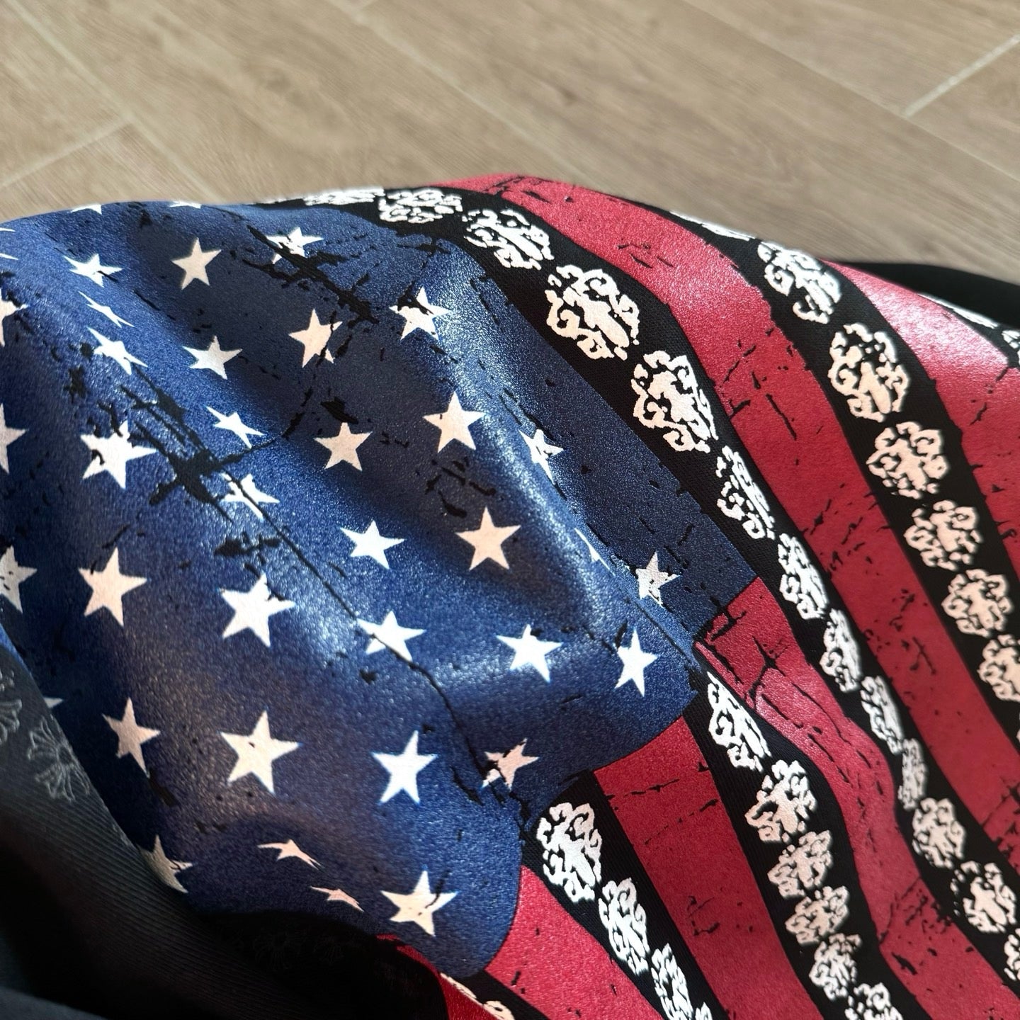 Chrome Hearts USA Flag Cross Zip-Up Hoodie – Black