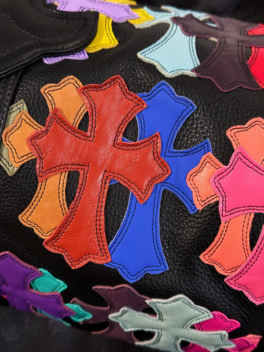 Chrome Hearts Multicolor Cross Patch Duffle Bag