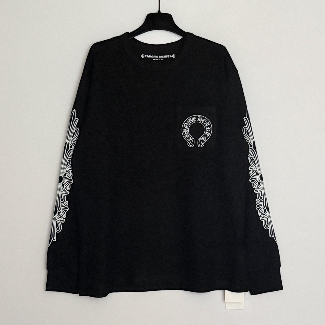 Chrome Hearts Horseshoe Long Sleeve T-Shirt