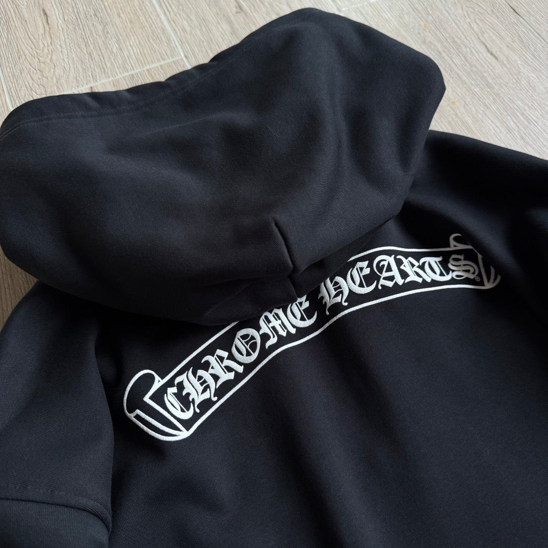 Chrome Hearts Multi-Color Horseshoe Gradient Zip-Up Hoodie – Black