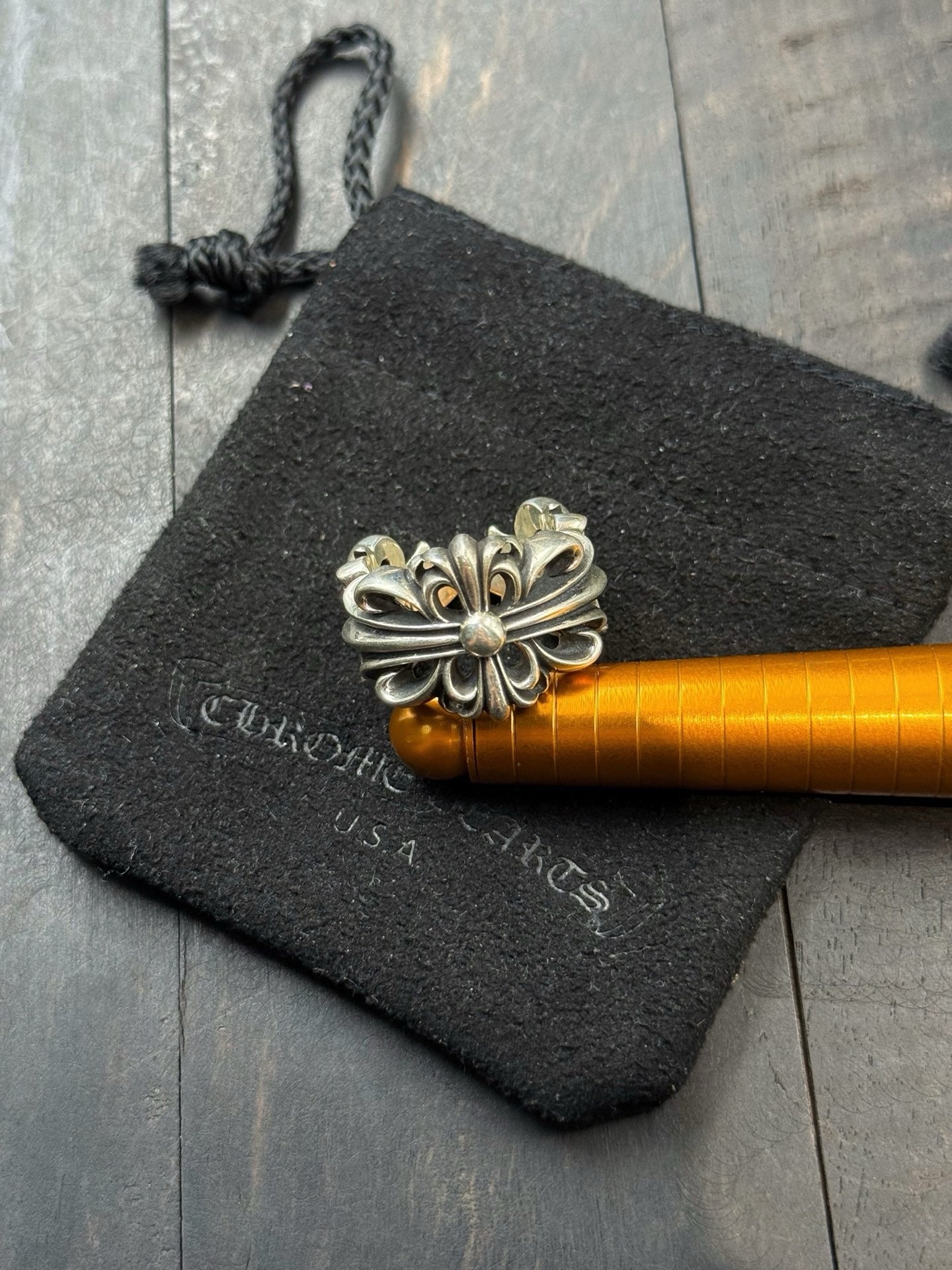 Chrome Hearts Double Floral Cross Ring