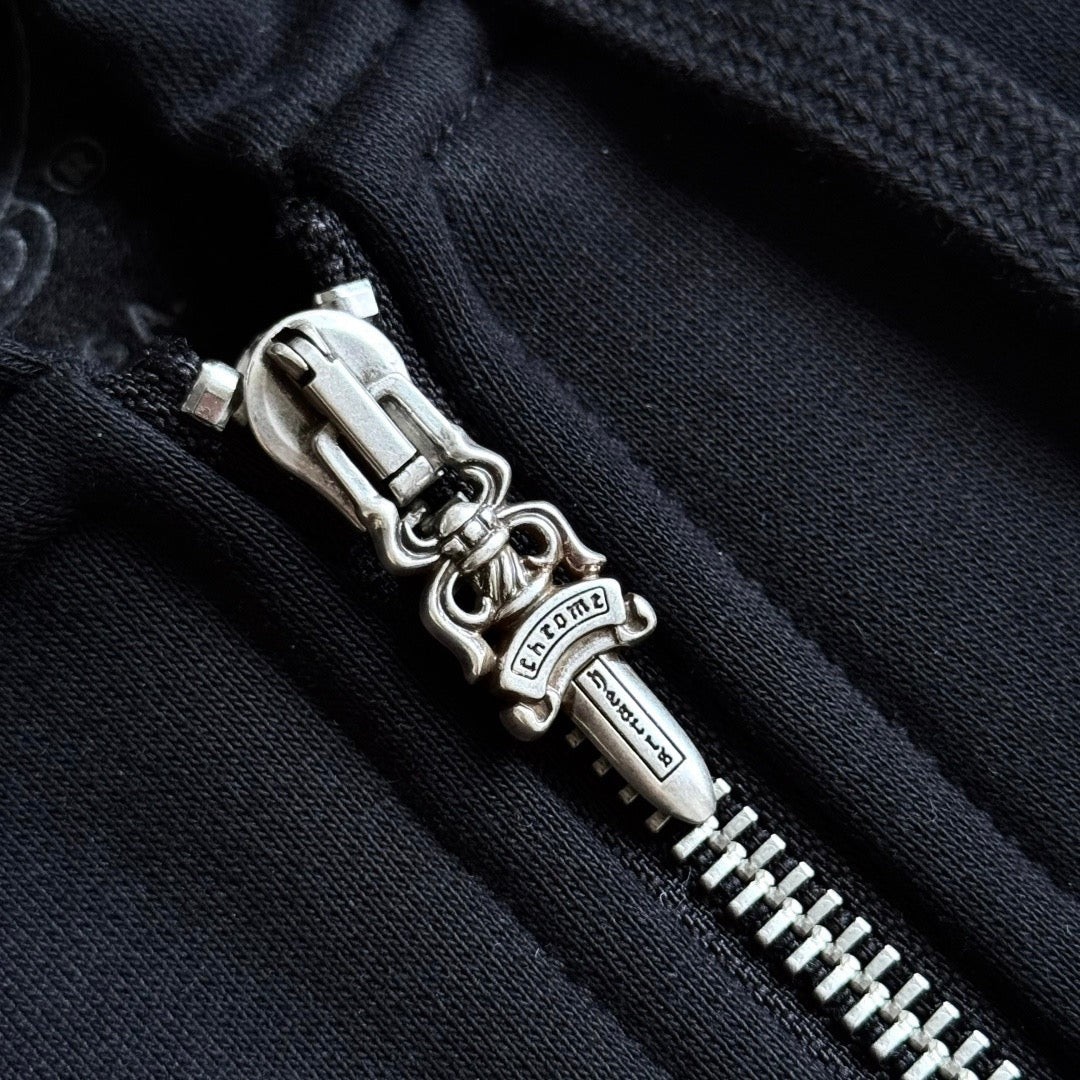 Chrome Hearts Multi-Color Horseshoe Gradient Zip-Up Hoodie – Black