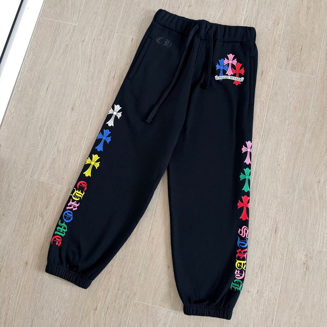 Chrome Hearts Multicolor Cross Sweatpants – Black