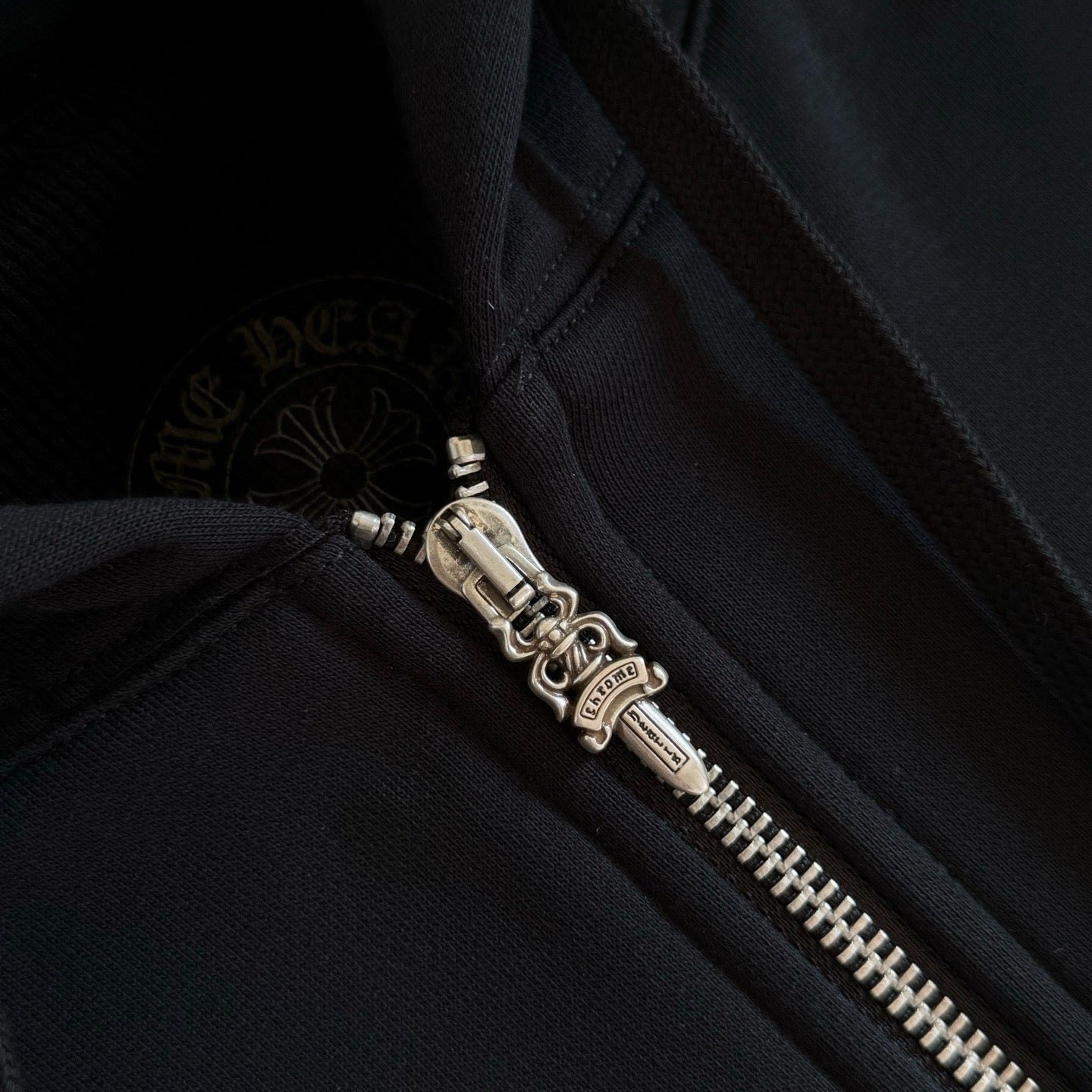Chrome Hearts USA Flag Cross Zip-Up Hoodie – Black