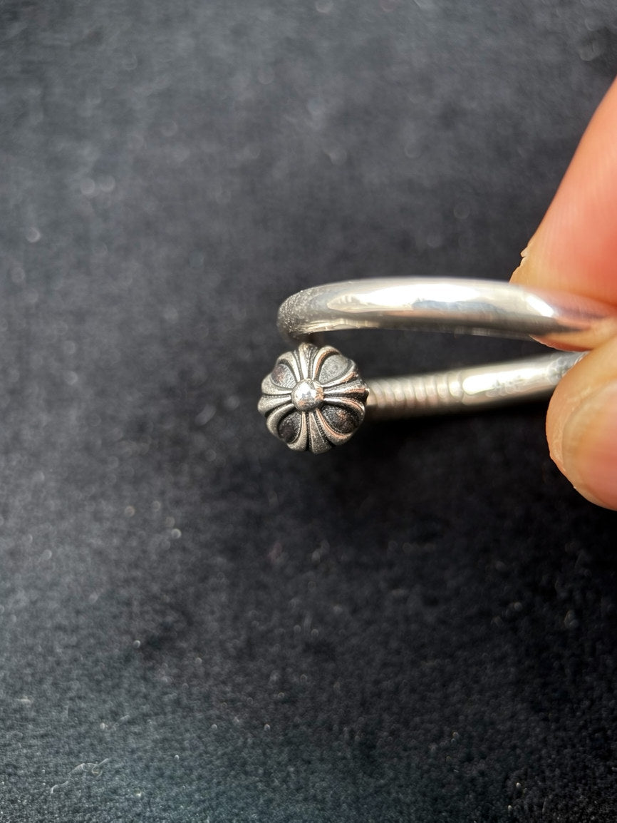 Chrome Hearts Silver CRSBALL Nail Ring