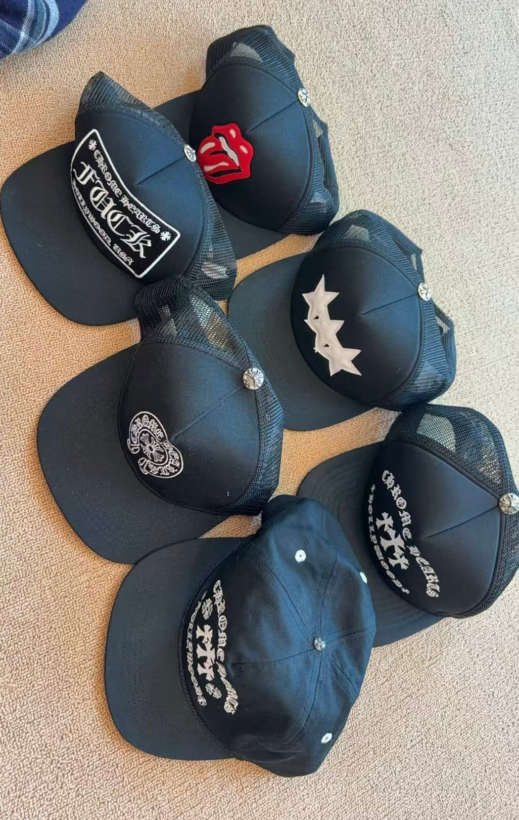 Chrome Hearts × Rolling Stones Tongue Patch Trucker Hat