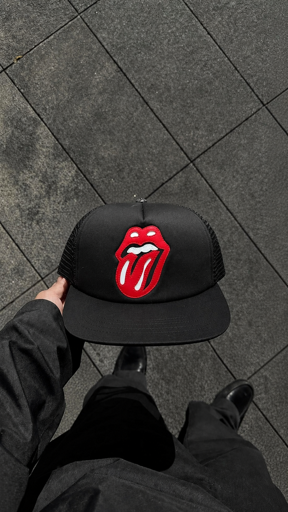 Chrome Hearts × Rolling Stones Tongue Patch Trucker Hat