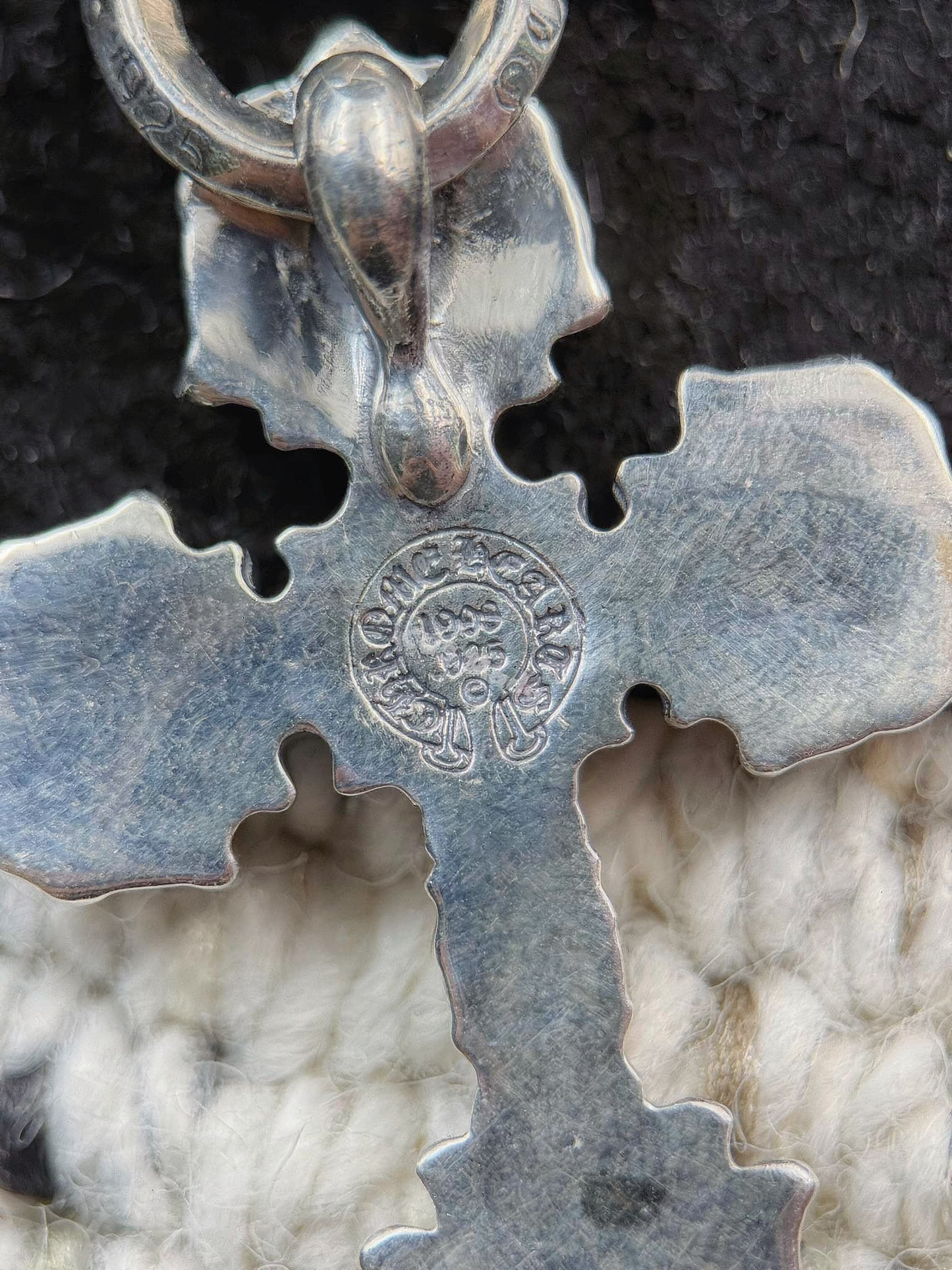 Chrome Hearts Small Filigree Cross Pendant + CH Pouch