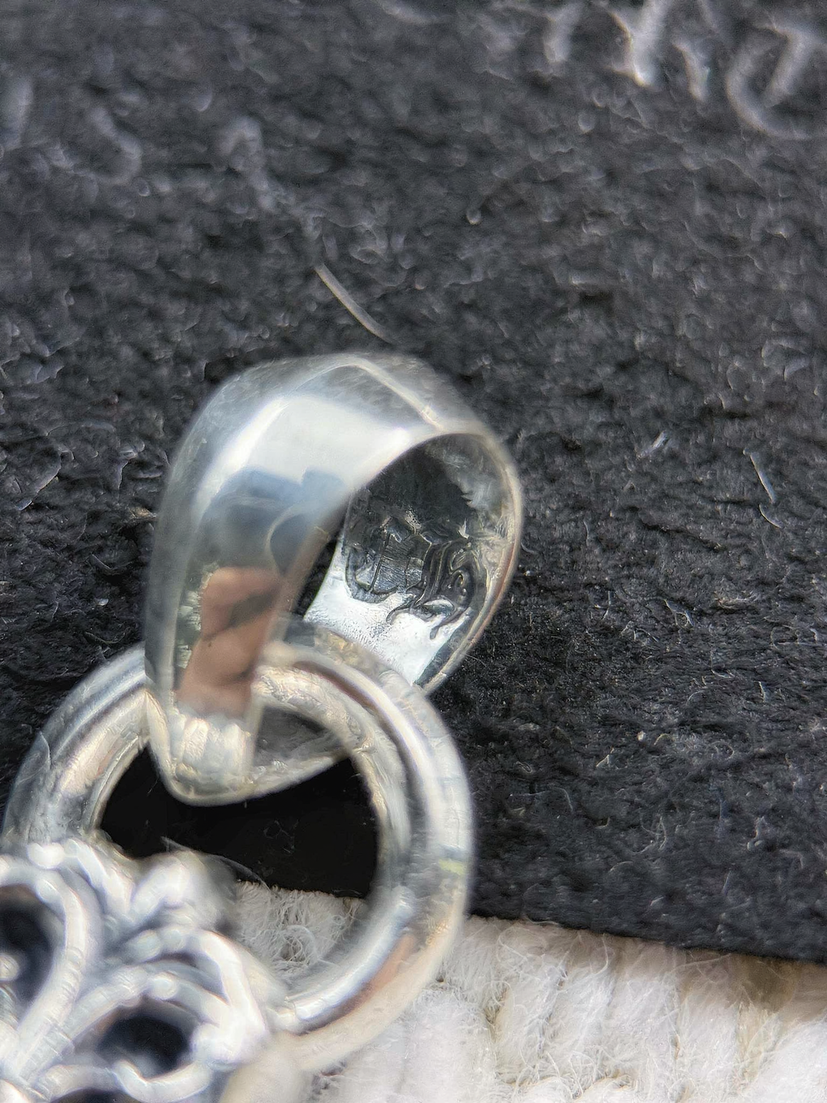 Chrome Hearts Small Filigree Cross Pendant + CH Pouch