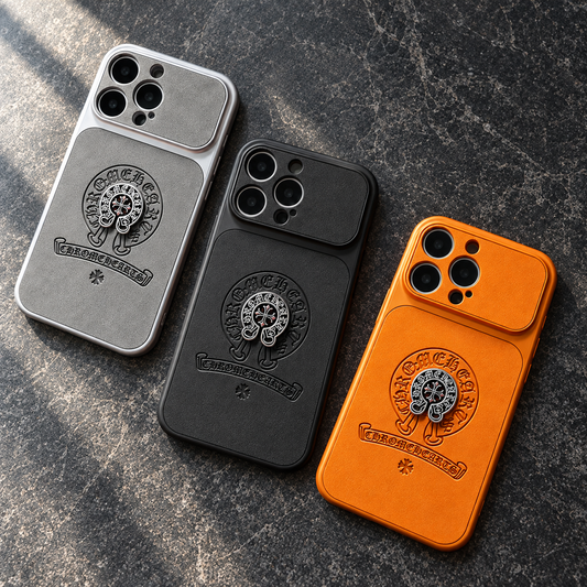 Chrome Hearts Horseshoe iPhone Case – Black, Silver & Orange