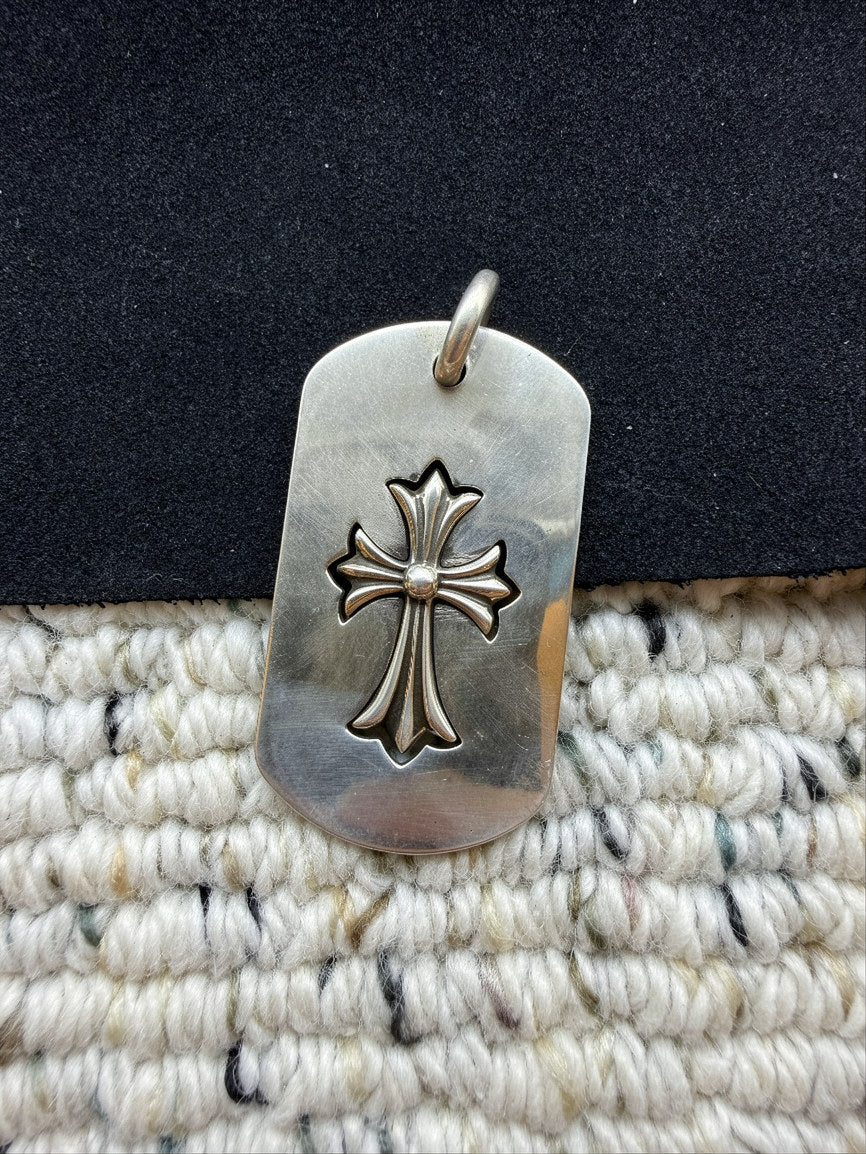 Chrome Hearts Cross Cut Out Dog Tag Pendant – .925 Sterling Silver