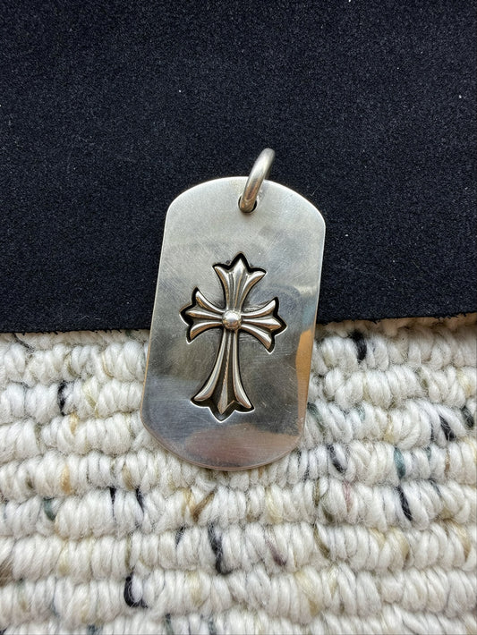 Chrome Hearts Cross Cut Out Dog Tag Pendant – .925 Sterling Silver