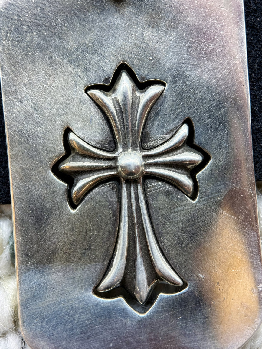 Chrome Hearts Cross Cut Out Dog Tag Pendant – .925 Sterling Silver